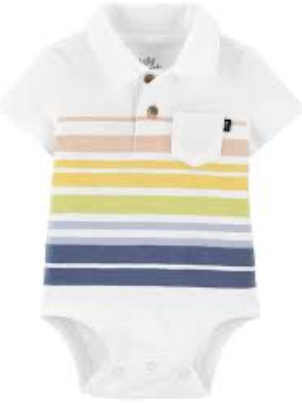 OshKosh B'gosh White Polo Bodysuit with Multicolor Stripes